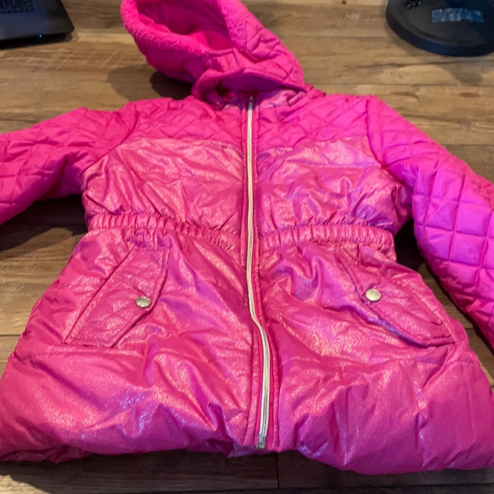 Pink puffer jacket